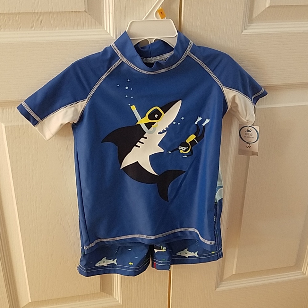 Carter's UPF 50 Shark Snorkel Rashguard Set